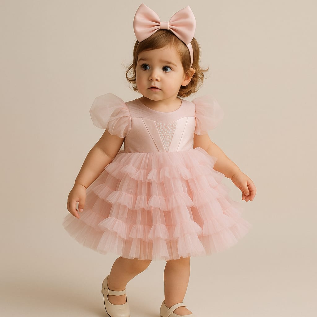 Pre Order: Ava Pink Net Dress