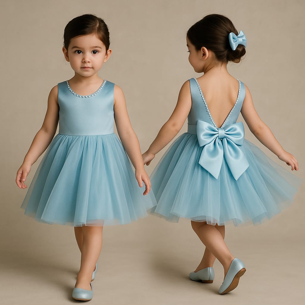 Pre Order: Elegant Blue Net Dress