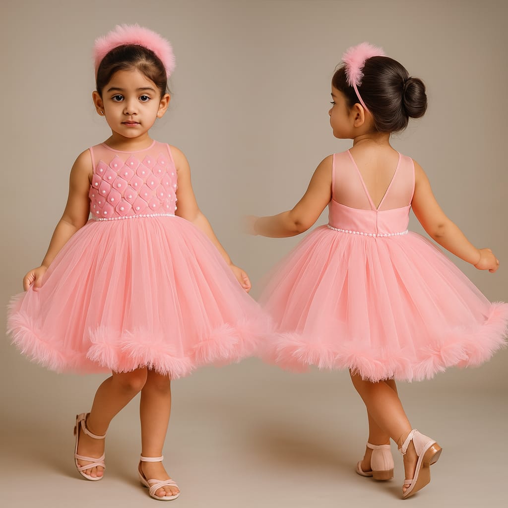 Pre Order: Lovely Pink Net Dress