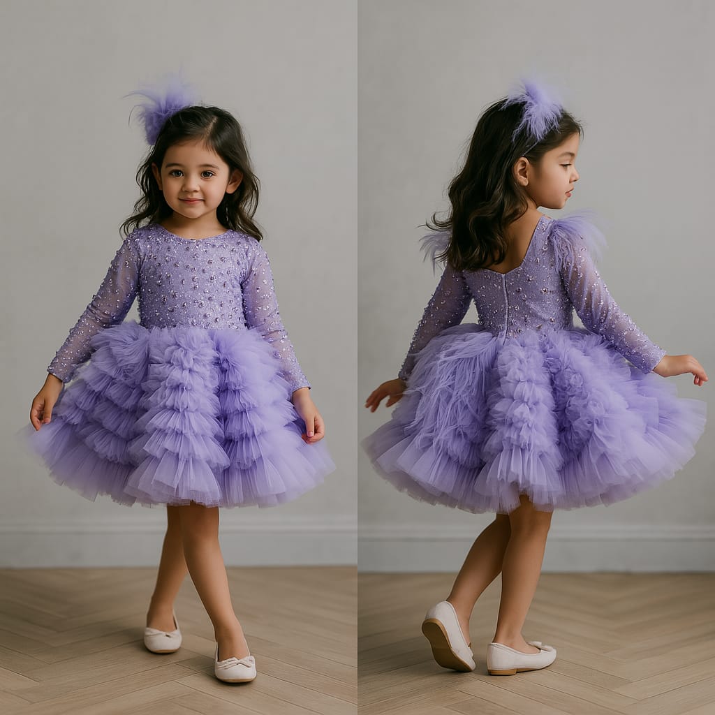 Pre Order: Sequins Embellished Ruffled Dress