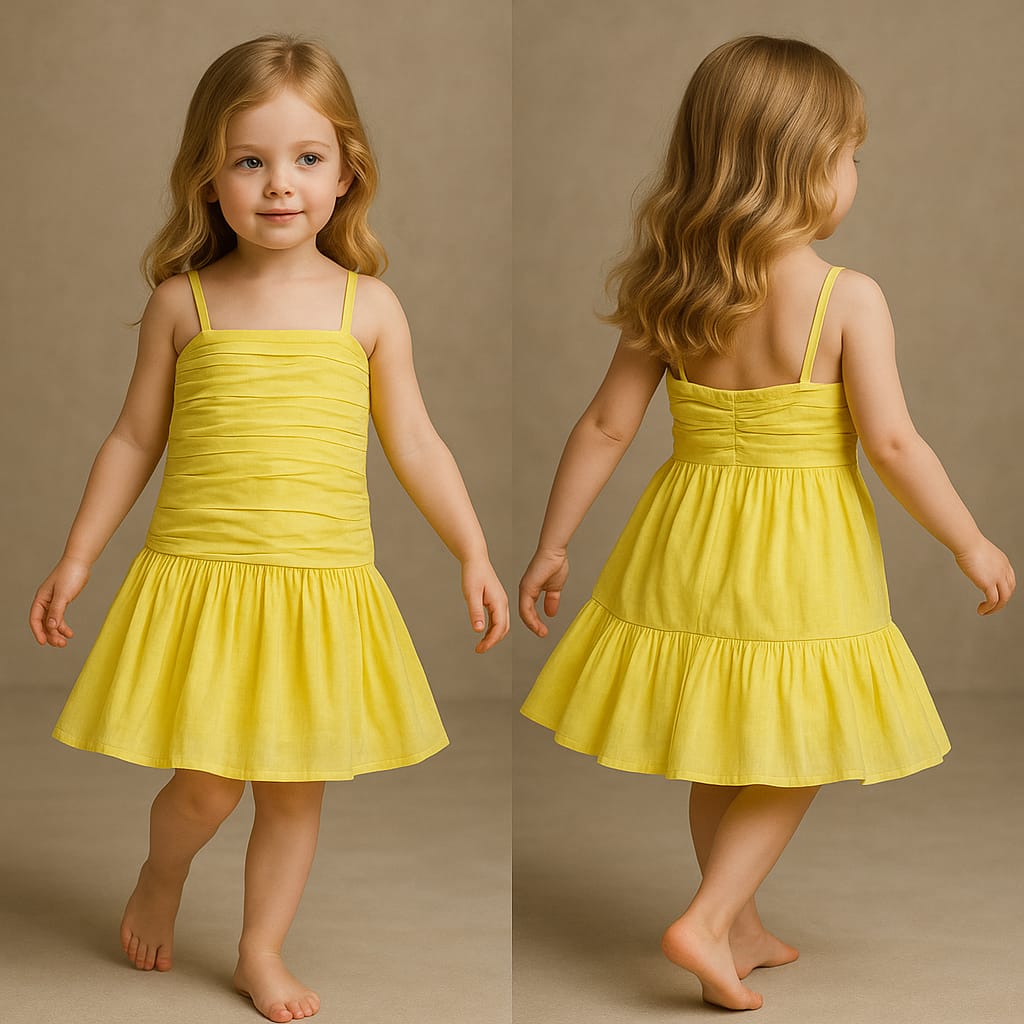 Pre Order: Mia Spaghetti Strap Pleated Yellow Dress
