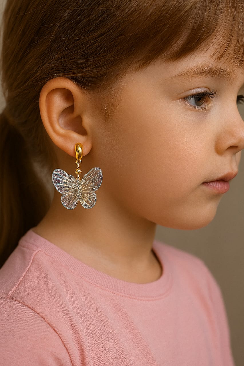 Blue Butterfly Clip On Earring
