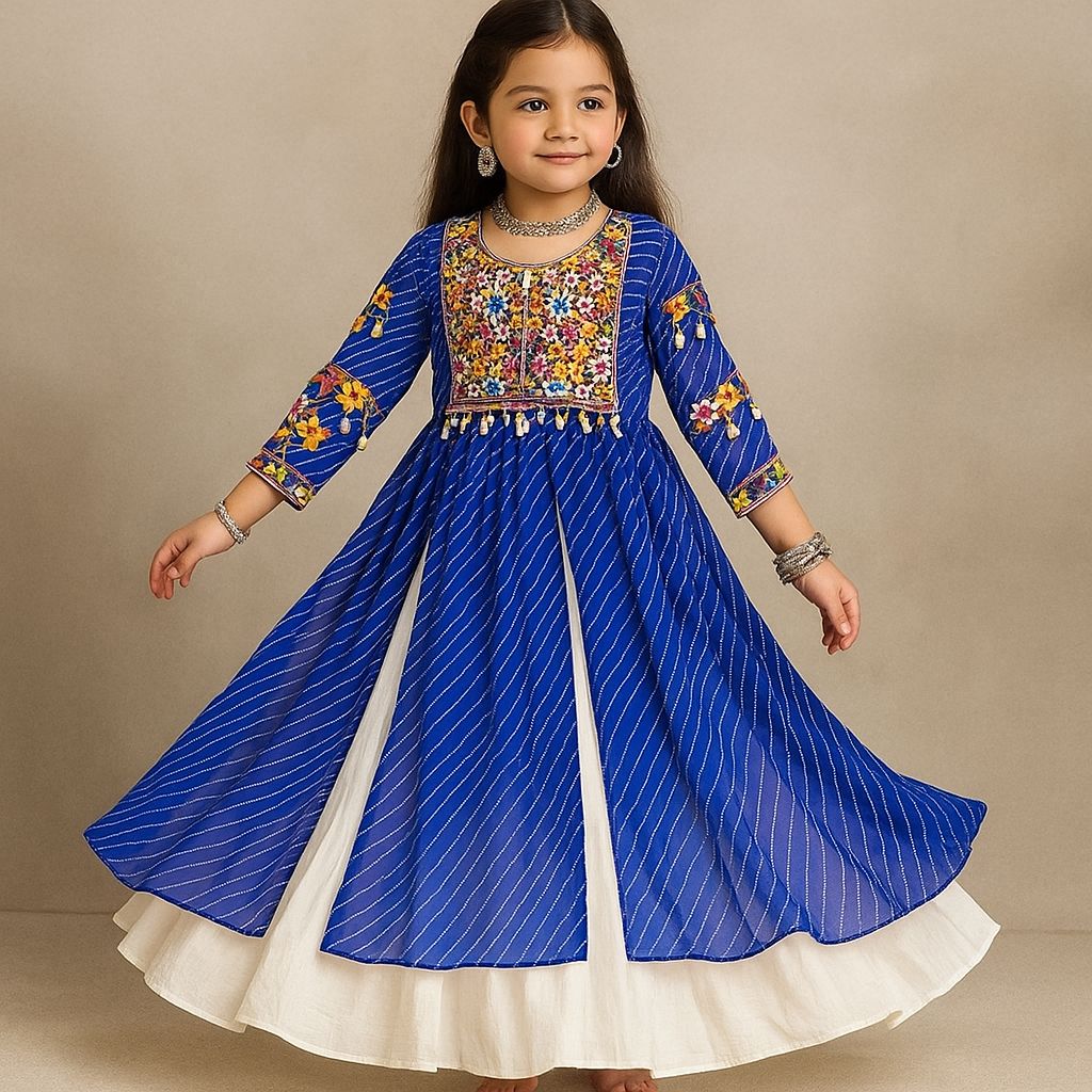 Pre Order: Blue and White Embroidered Set