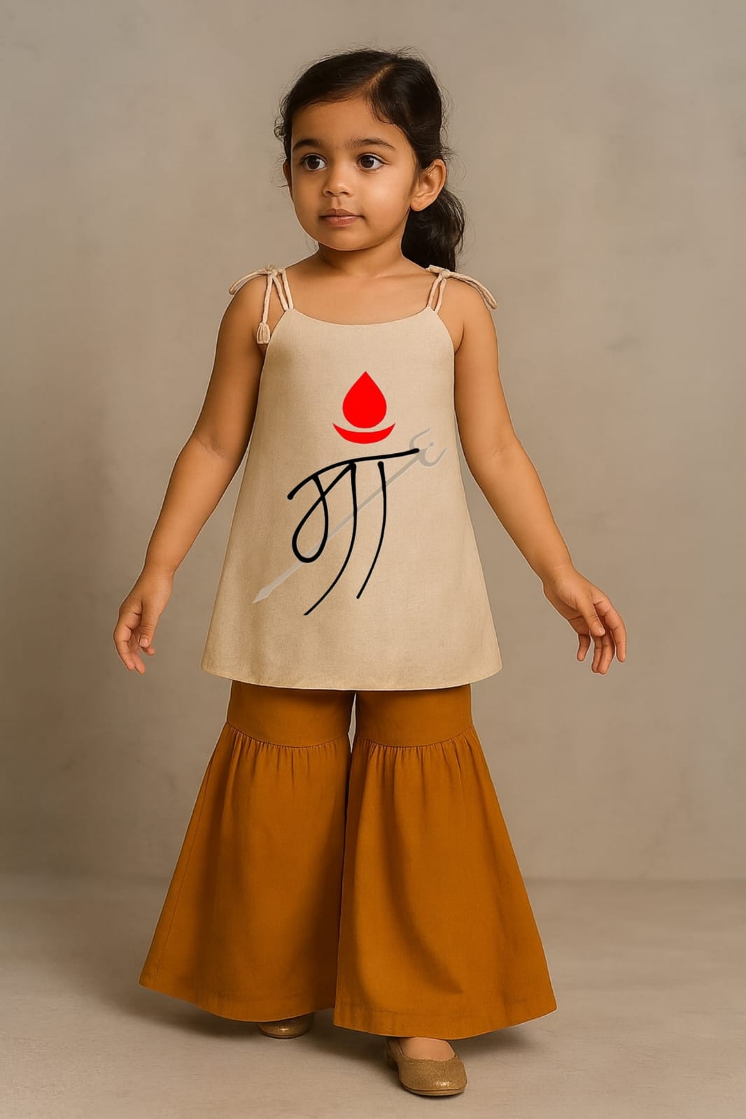 Pre Order: Maa With Trishool Top With Palazzo