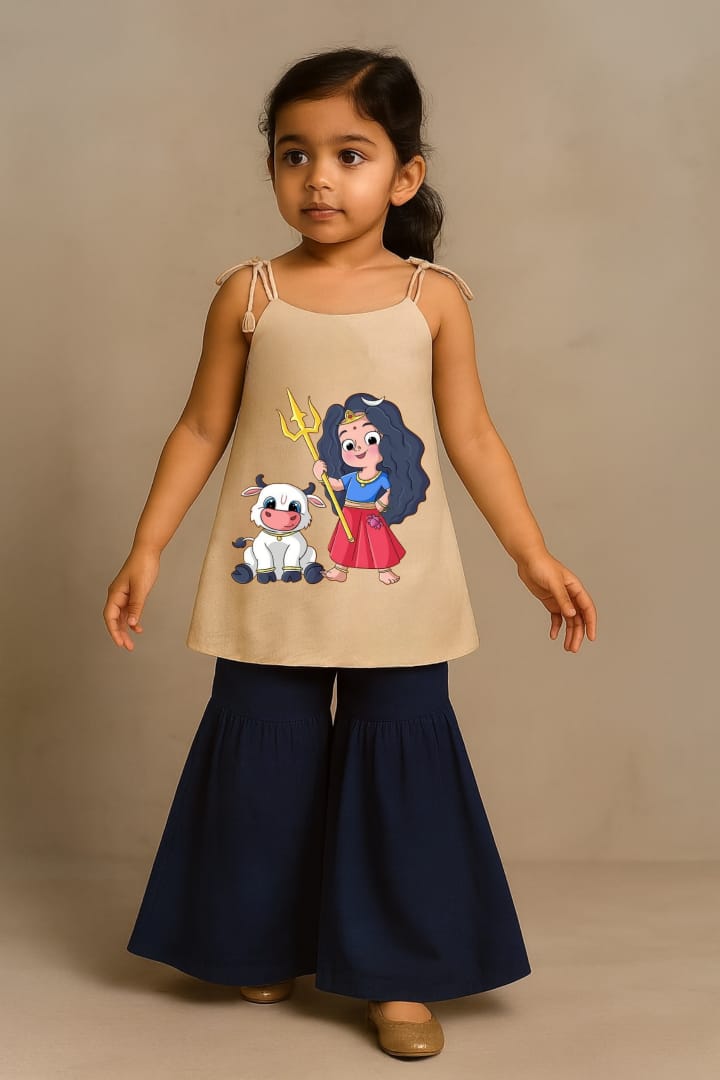 Pre Order: Mata Shailaputri Top With Palazzo