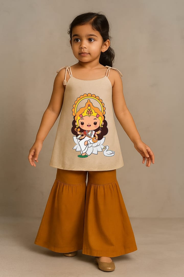 Pre Order: Goddess Saraswati Top With Palazzo