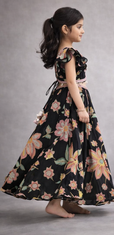 Pre Order: Raat Rani Phool Lehenga Set