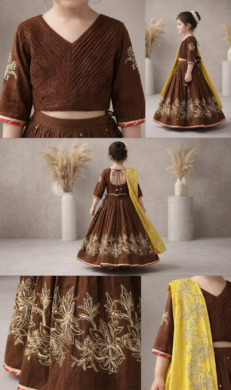 Pre Order: Noor Mocha Luxe Lehenga Set