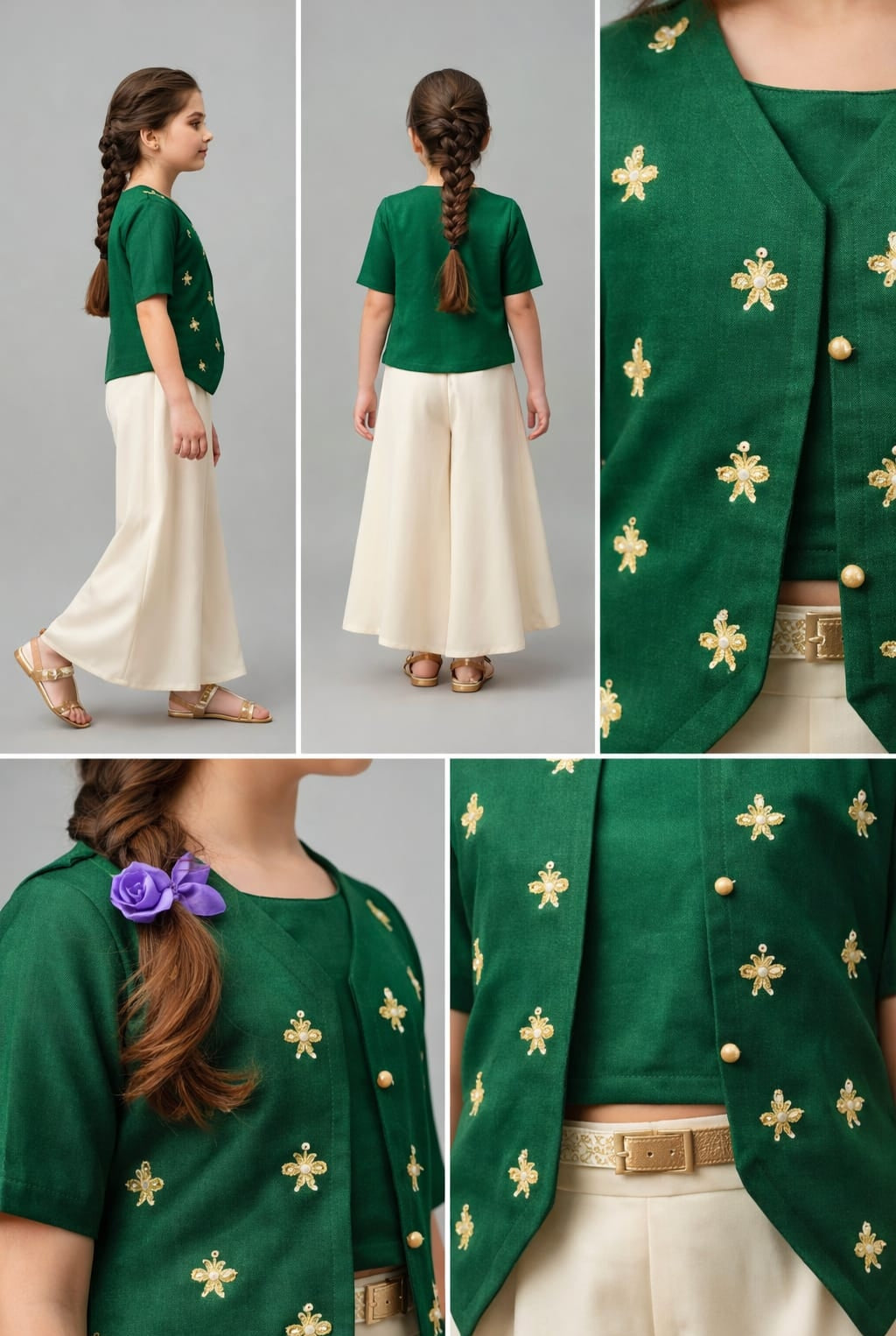 Pre Order: Emerald Bloom Palazzo Set