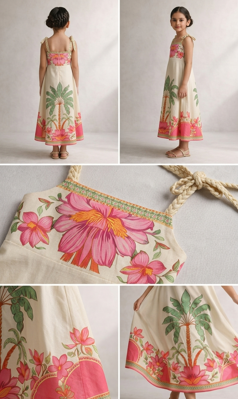 Pre Order: Palm Blossom Twirl Gown