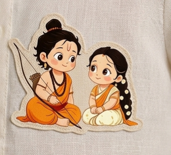 Pre Order: Bal Ram–Sita Divine Hand Painted Coord Set