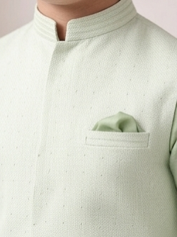 Pre Order: Spring Leaf Asymmetrical Kurta Set With Jacket