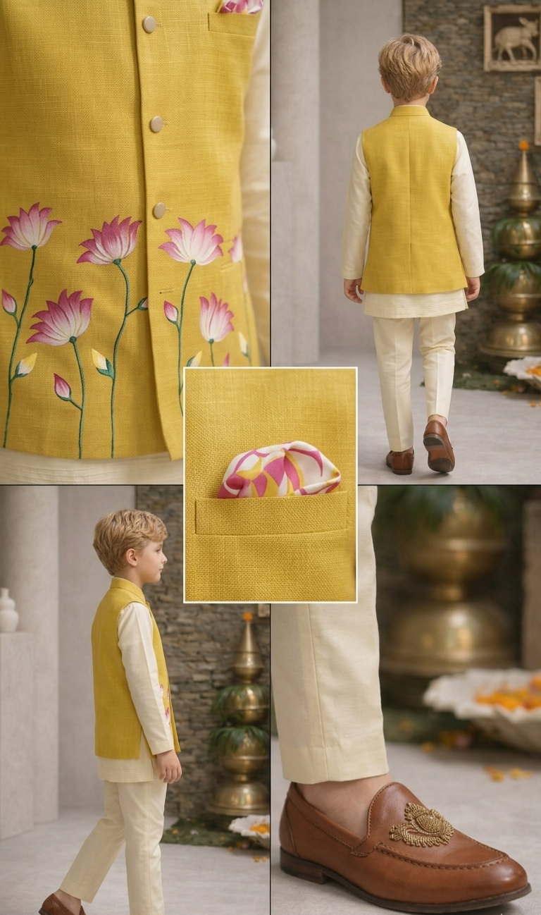 Pre Order: Timeless Floral Ethnic Wear Kurta Set With Jacket