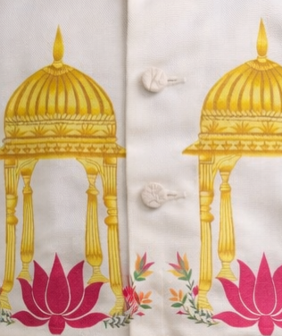 Pre Order: Royal Lotus Palace Kurta Set With Jacket