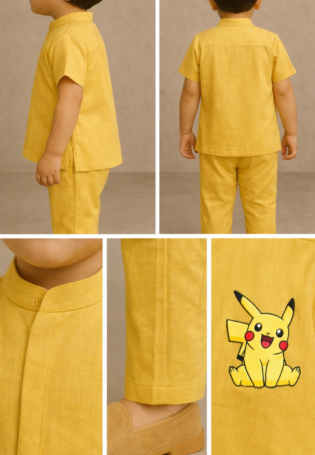 Pre Order: Yellow Pikachu Hand Painted Coord Set