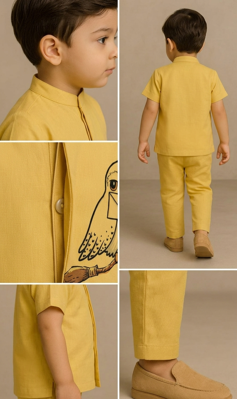Pre Order: Yellow Harry Potter Hand Painted Coord Set