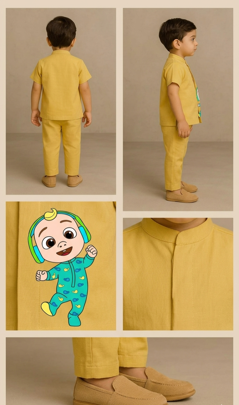 Pre Order: Yellow Cocomelon Hand Painted Coord Set