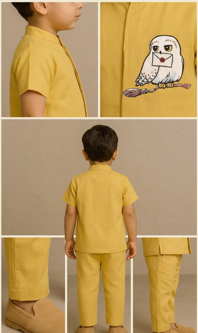 Pre Order: Yellow Hedwig Hand Painted Coord Set