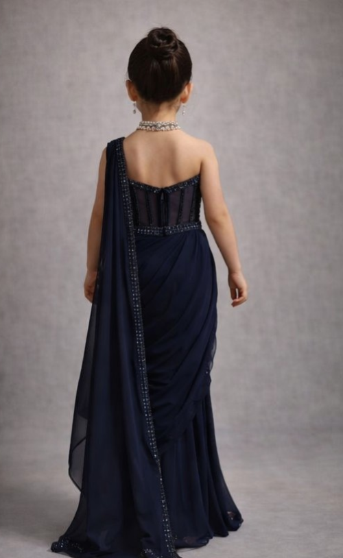 Pre Order: Blue Moon Draped Saree Set