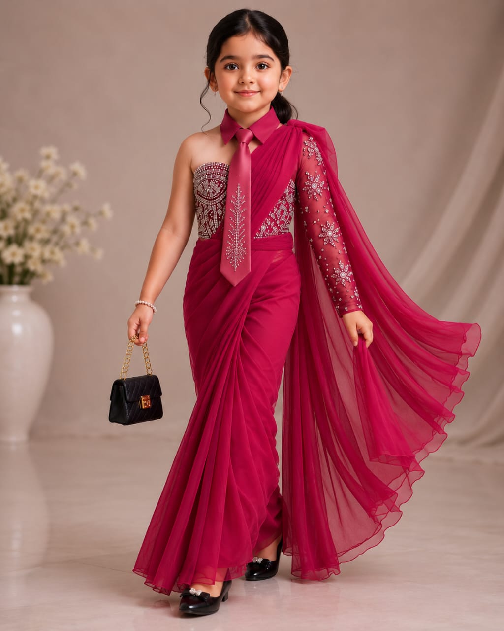 Pre Order: Royal Rose Kids Saree