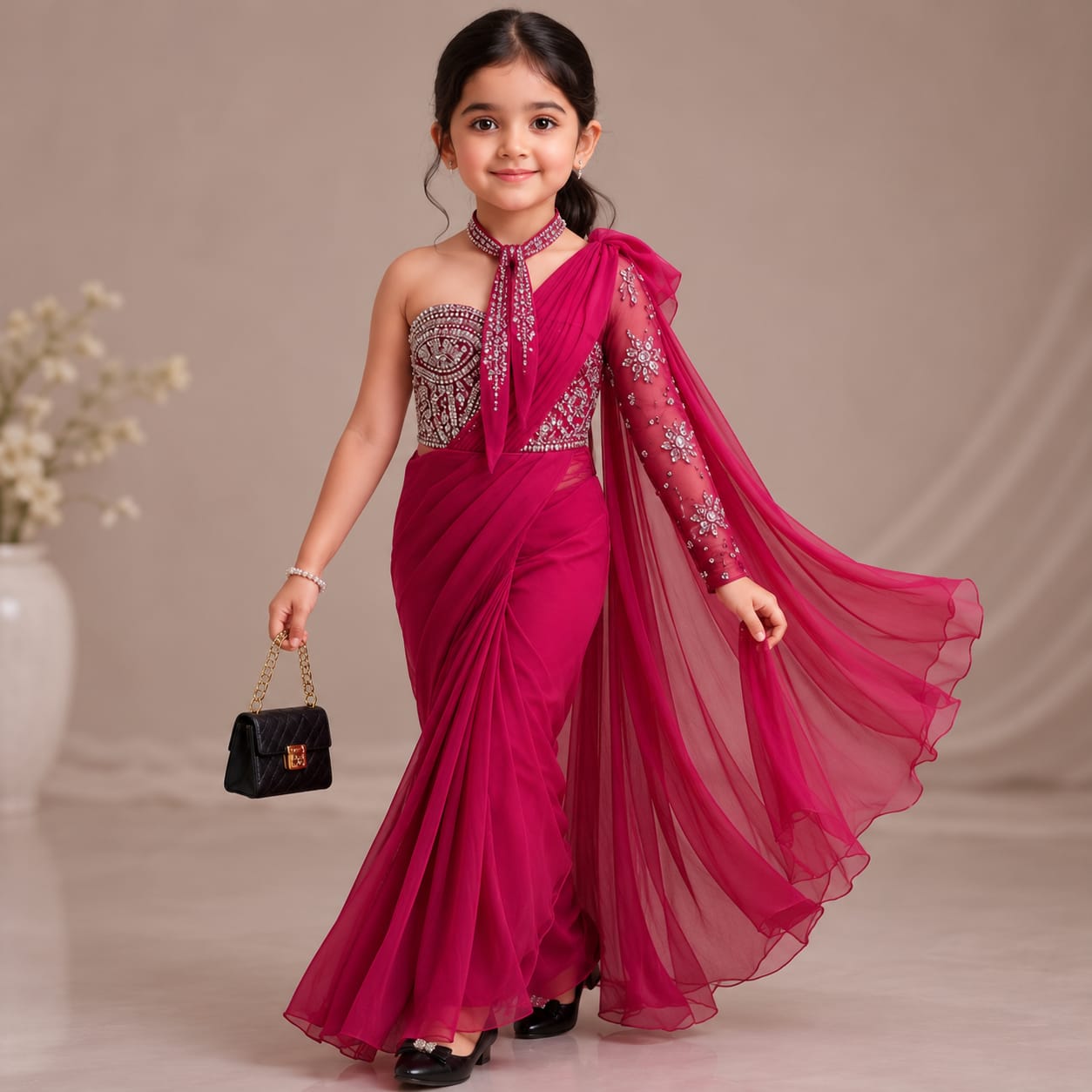 Pre Order: Pink Sapphire Party Wear Saree