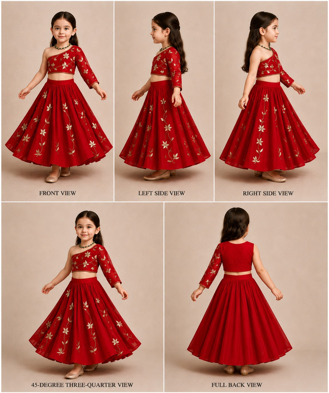 Pre Order: Red Embroidered Lehenga Set