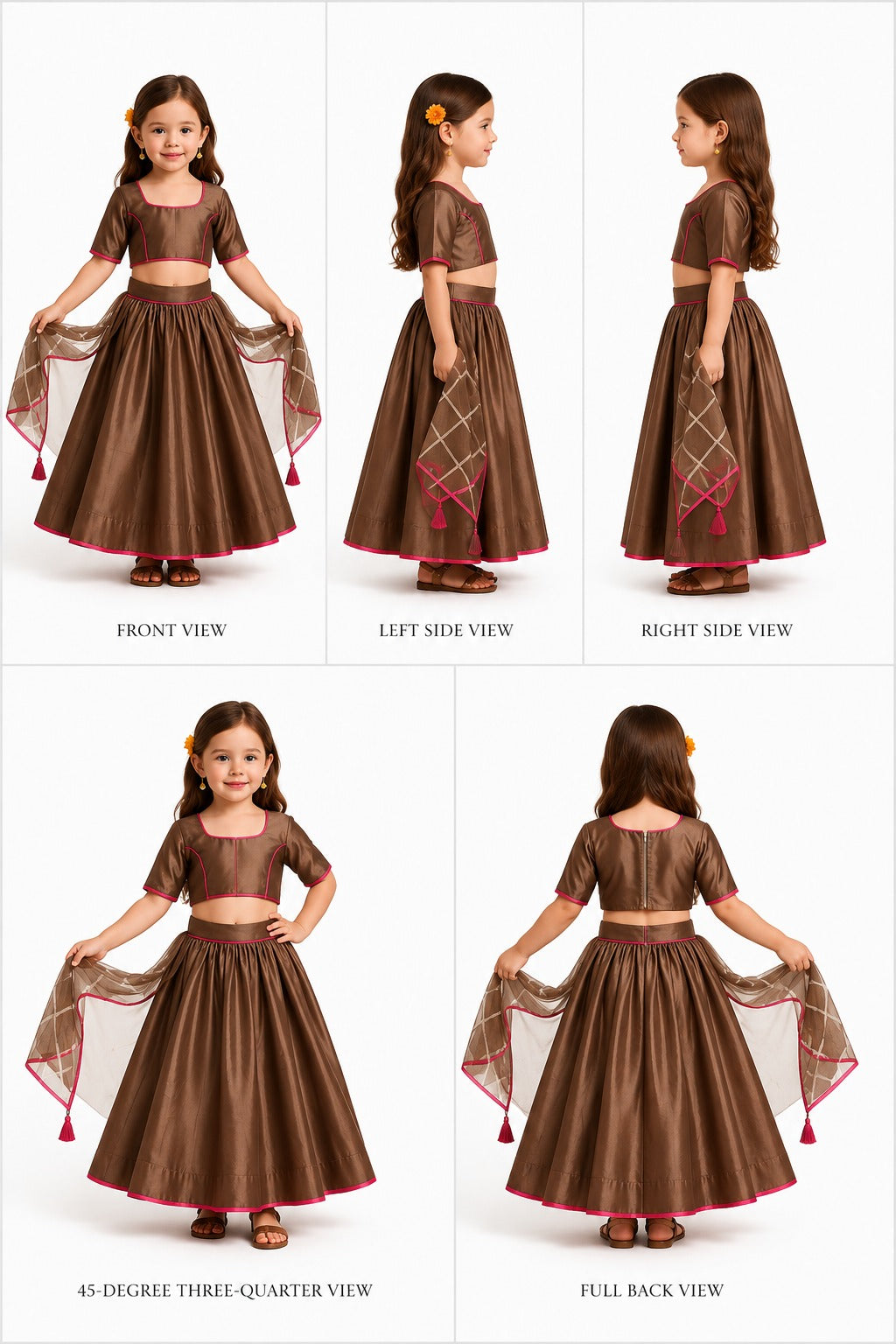 Pre Order: Brown Lehenga Set
