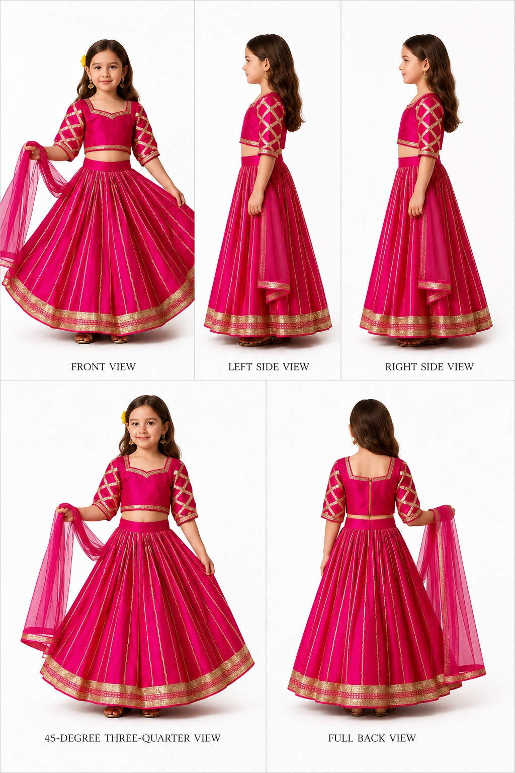 Pre Order: Pink Gota Detailed Lehenga Set