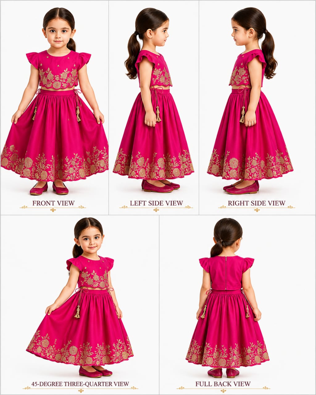 Pre Order: Embroidered And Embellished Top With Lehenga