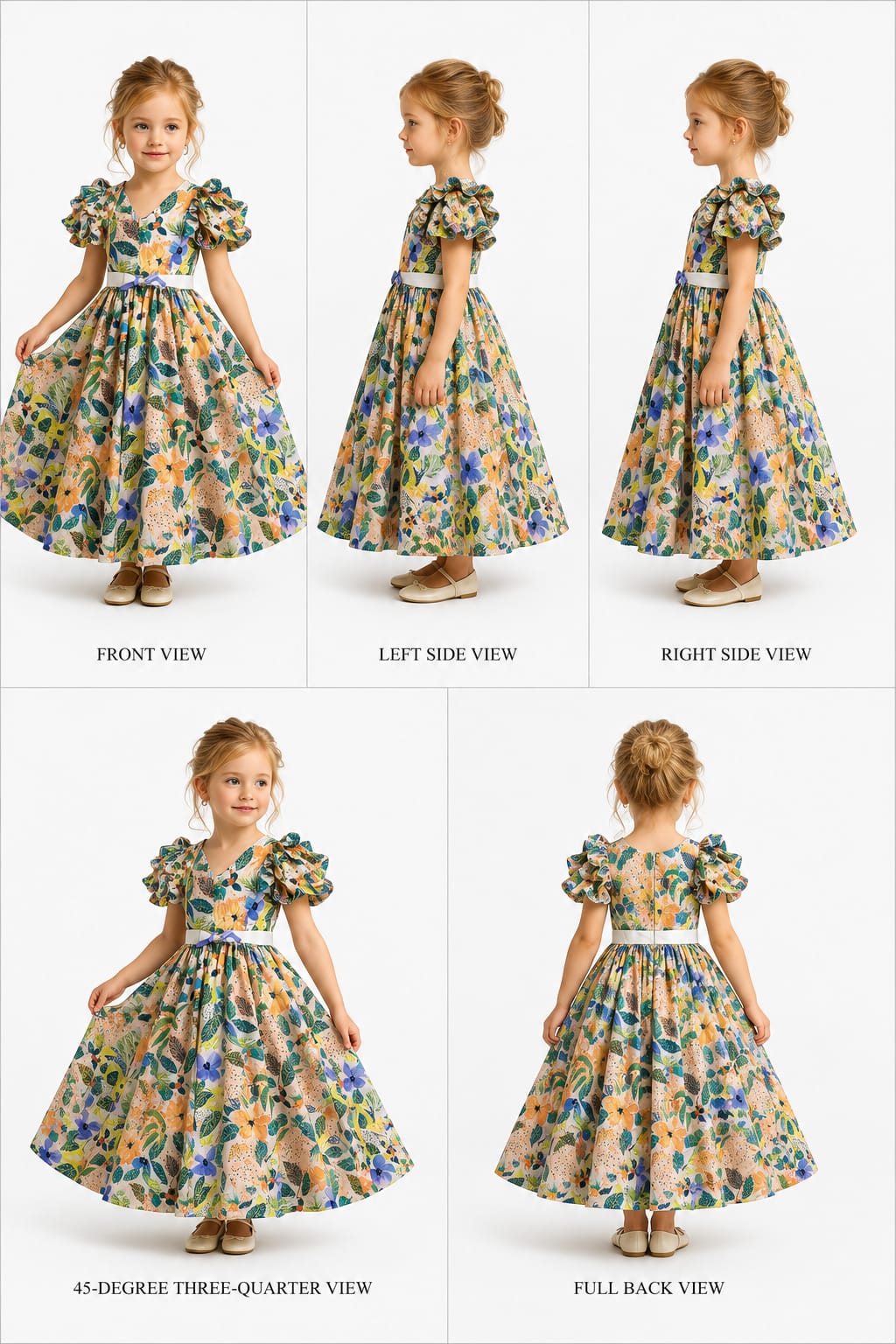 Pre Order: Stylish Leaves Printed Backless Frilly Top And Lehenga