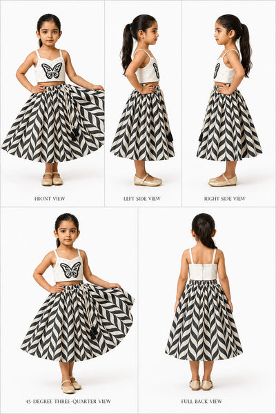 Pre Order : Adjustable Straps Top And Dual Tone Printed Lehenga