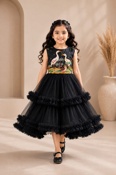 Pre Order: Midnight Cranes Couture Dress