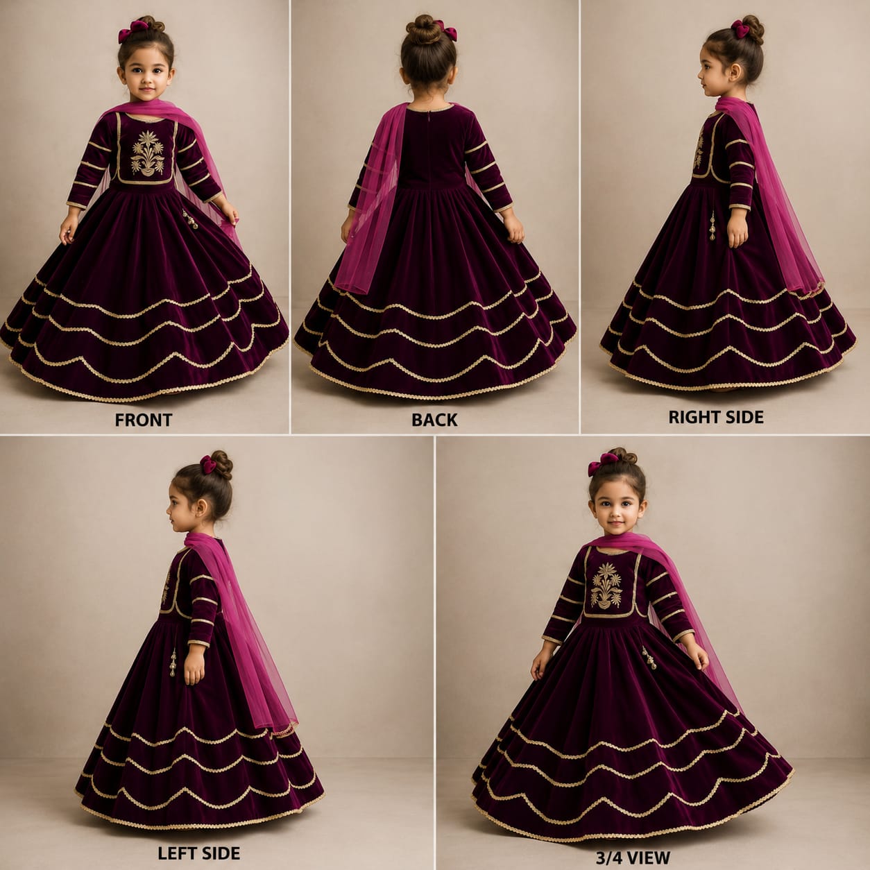 Pre Order: Purple Embroidered And Embellished Gown