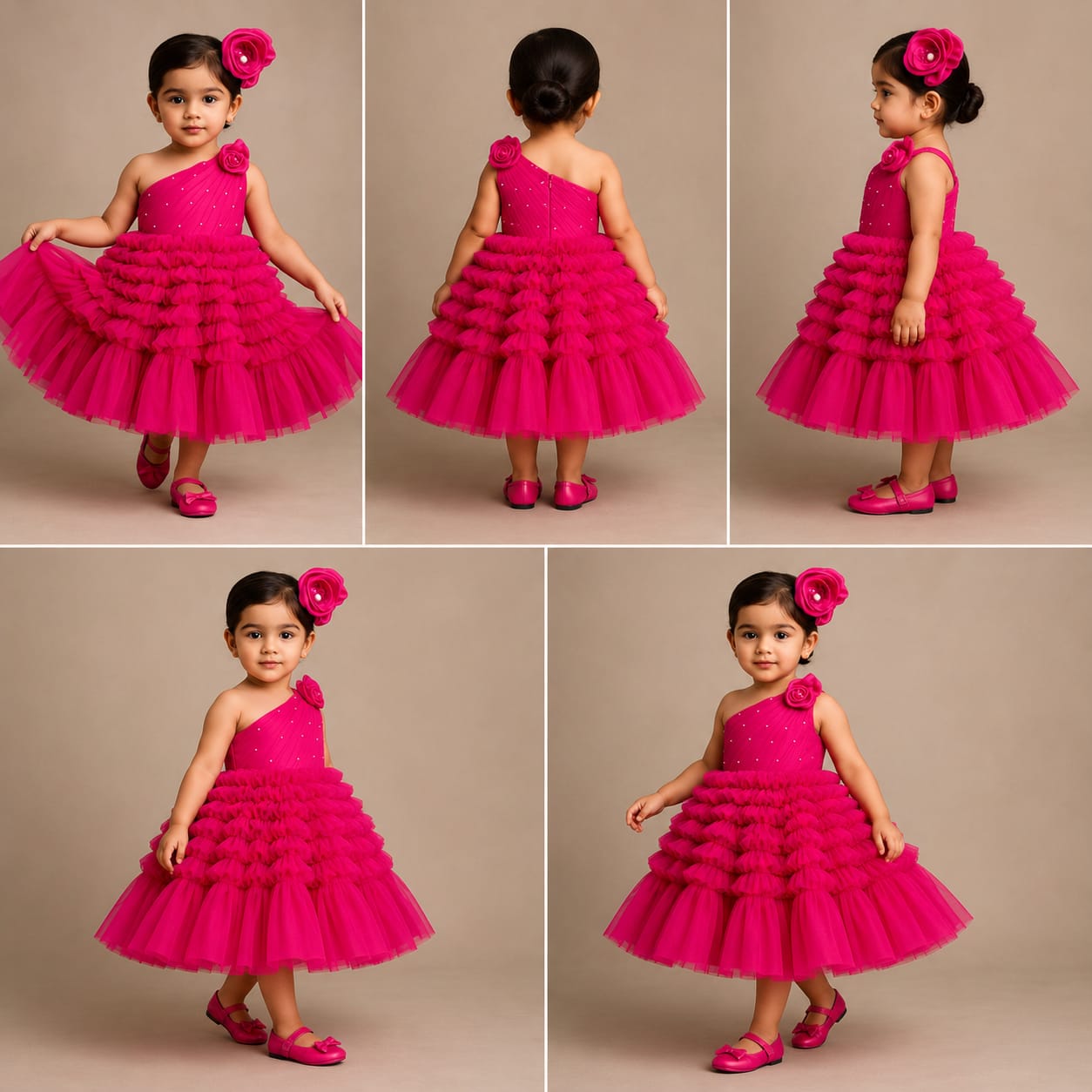 Pre Order: Swirl One Shoulder Frilled Gown