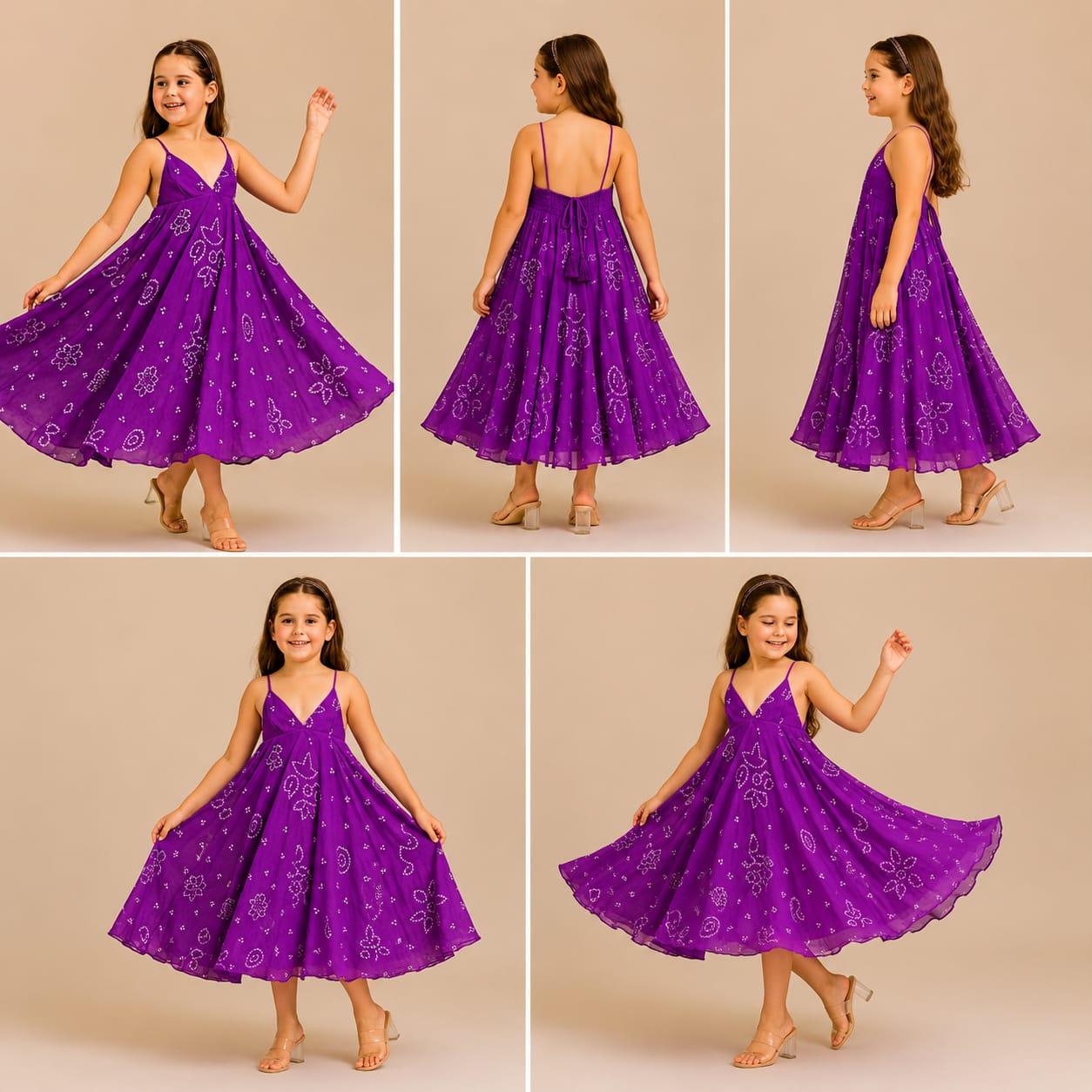 Pre Order: Purple Bandhani Dress
