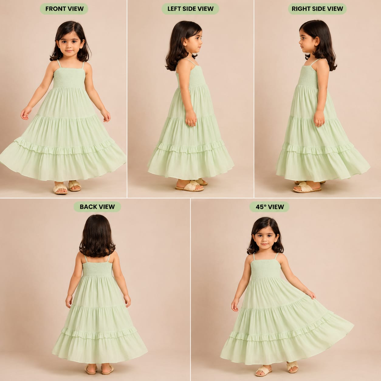 Pre Order: Mint Cotton Tiered Dress