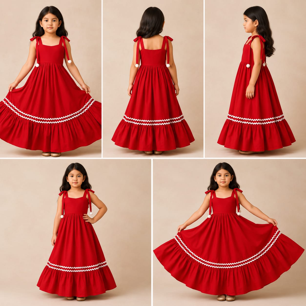 Pre Order:Red Dress Lace Detailing
