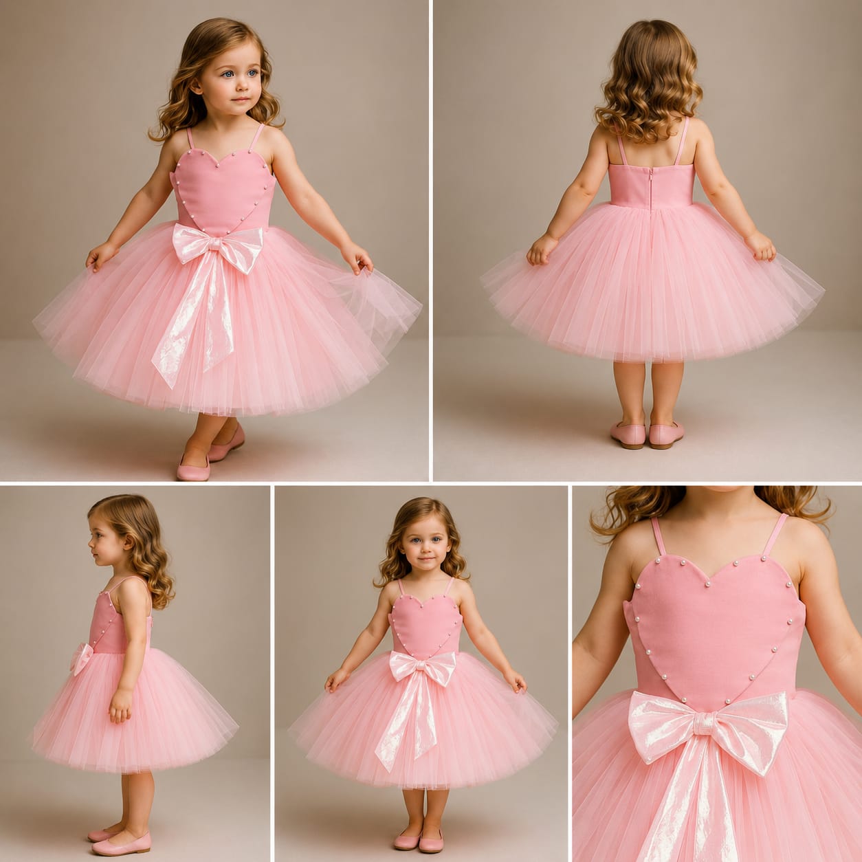 Pre Order: Heart Pearl Scuba And Net Dress