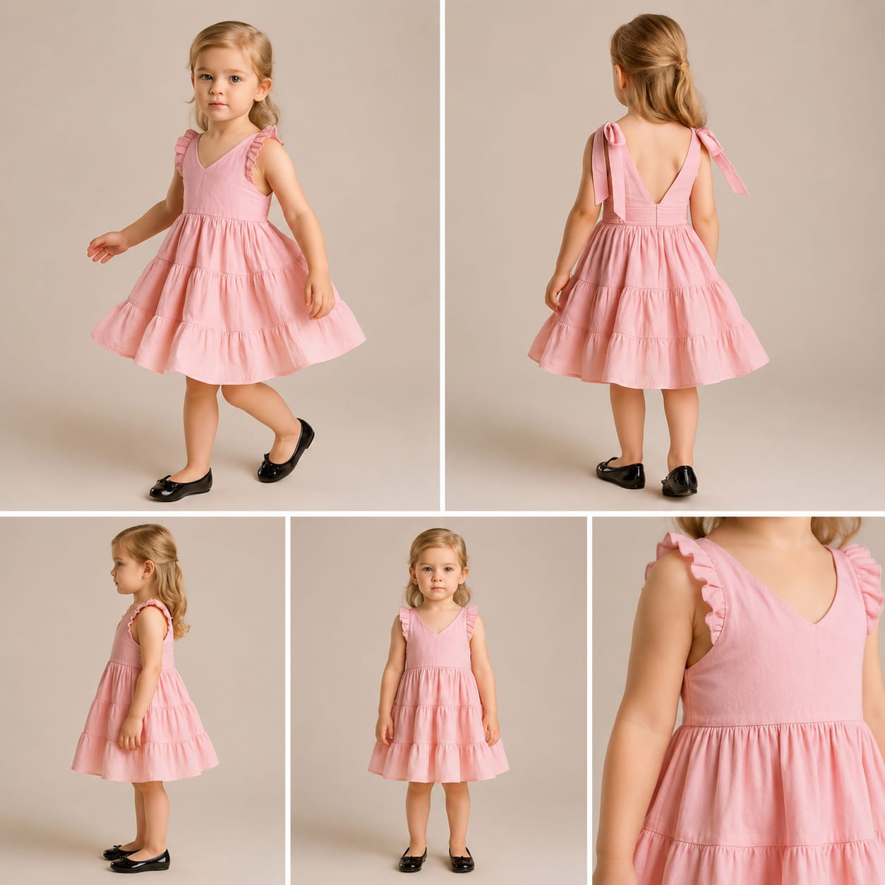 Pre Order: Isabelle V Neck Enhanced Tie Knot Shoulder Strap Dress