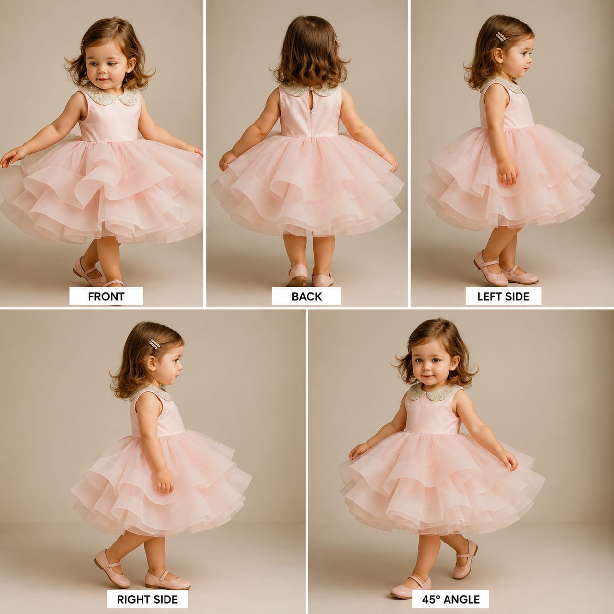 Pre Order: Elegant Pearls Embellished Onion Pink Ruffle Dress