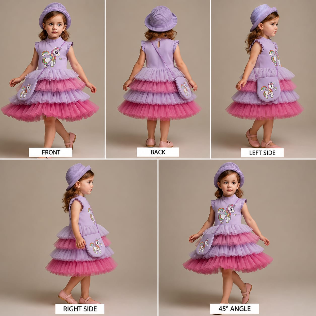 Pre Order: Purple Rainbow Unicorn Dress
