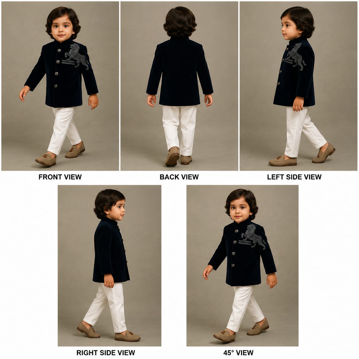 Pre Order: Stylish Embroidered Blue Velvet Sherwani With White Pyjama