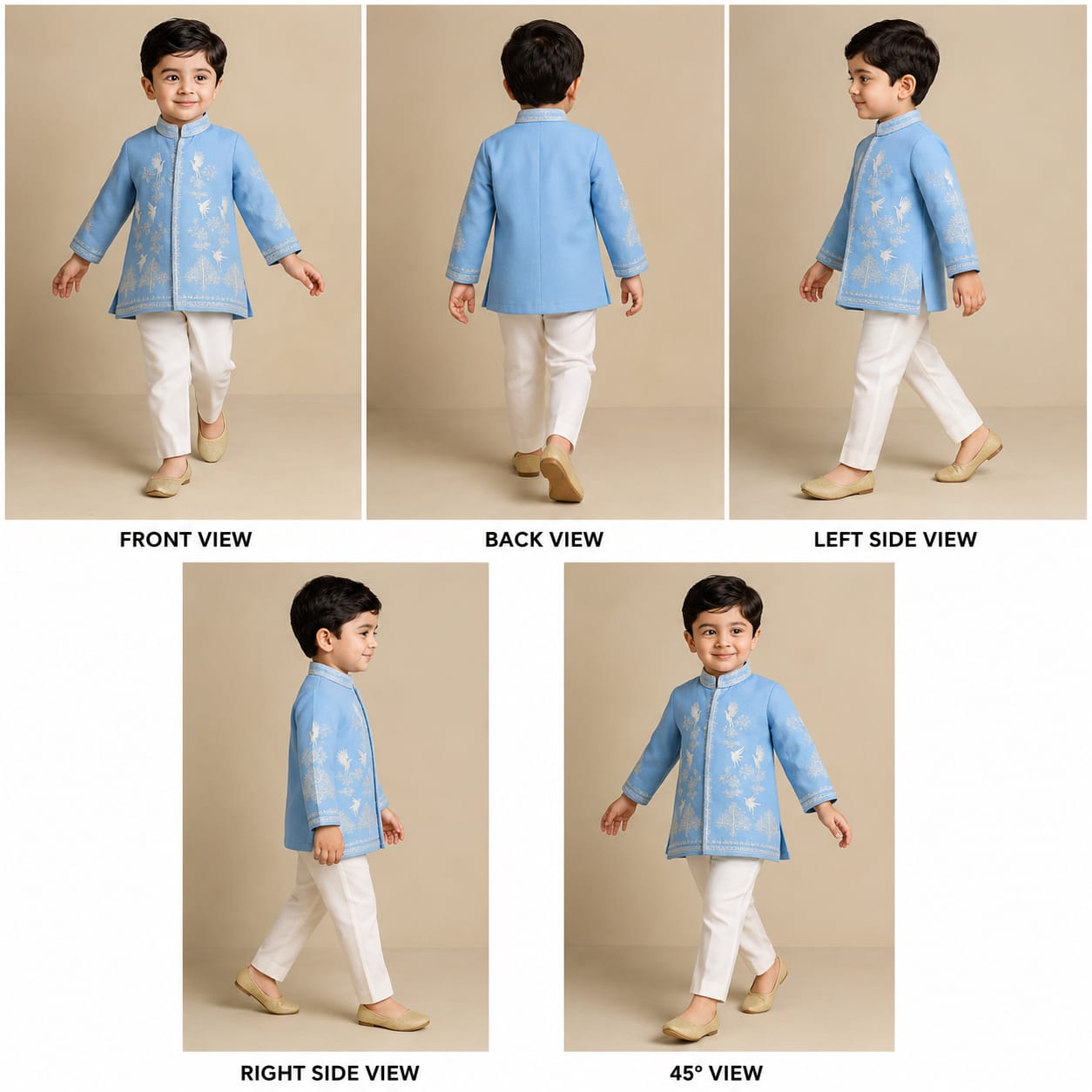 Pre Order: Bird Embroidered Sherwani And Pant