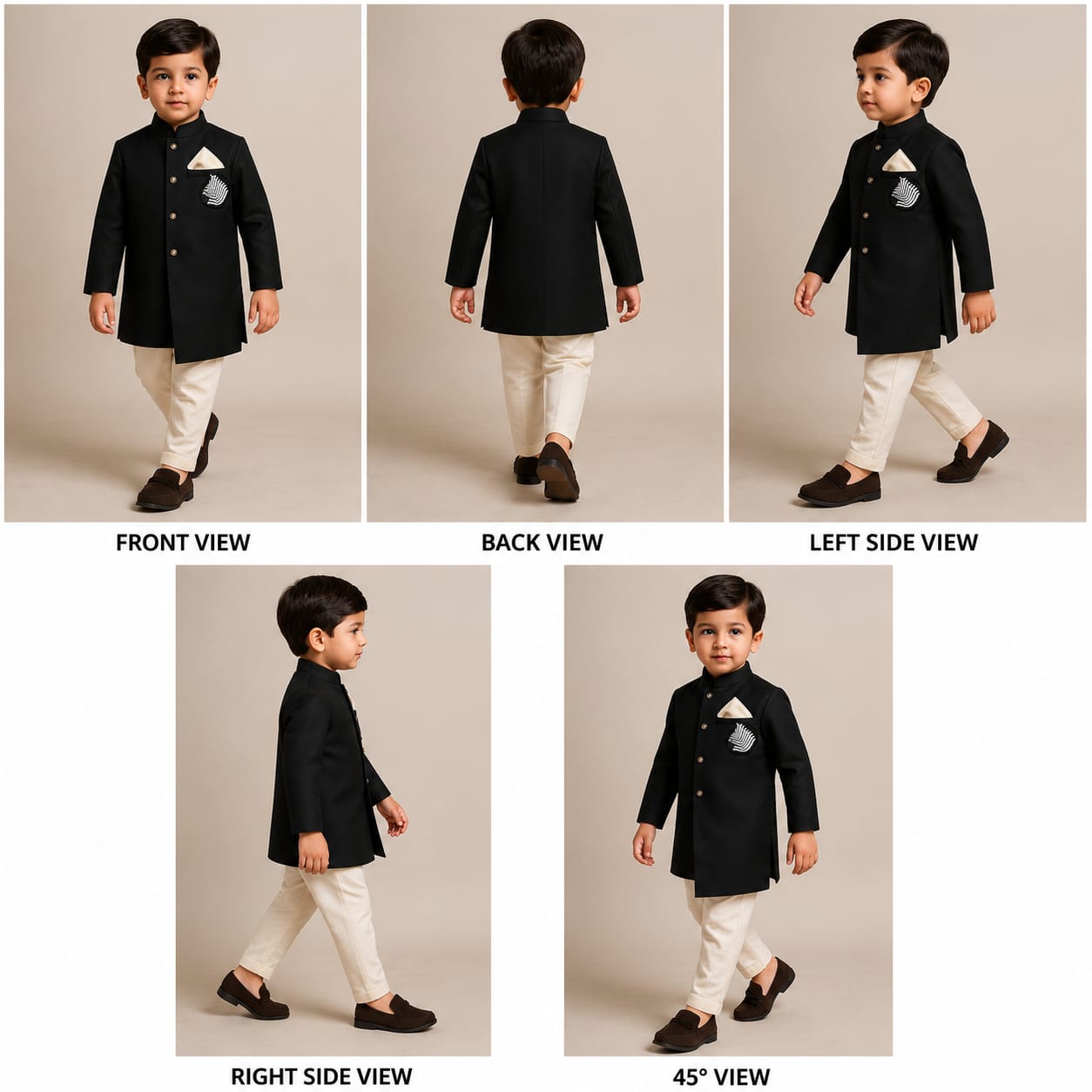 Pre Order: Black Stylish Embellished Sherwani And Pyjama
