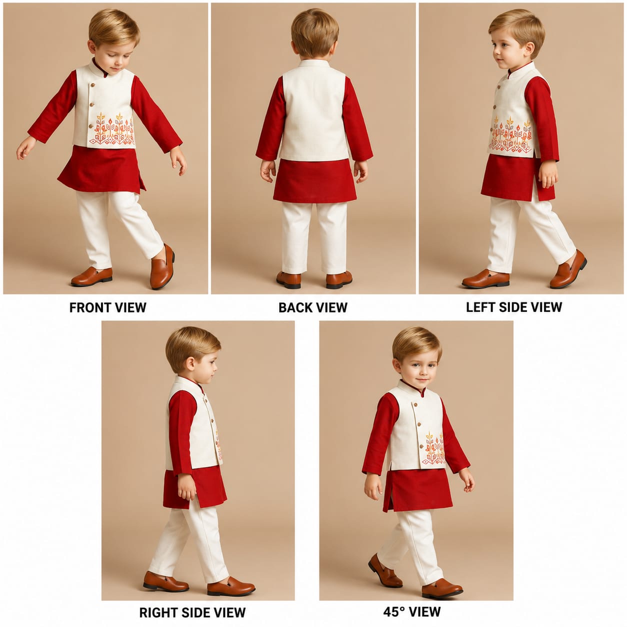 Pre Order: Ethnic Kurta With Embroidered Asymmetric Jacket And Pyjama