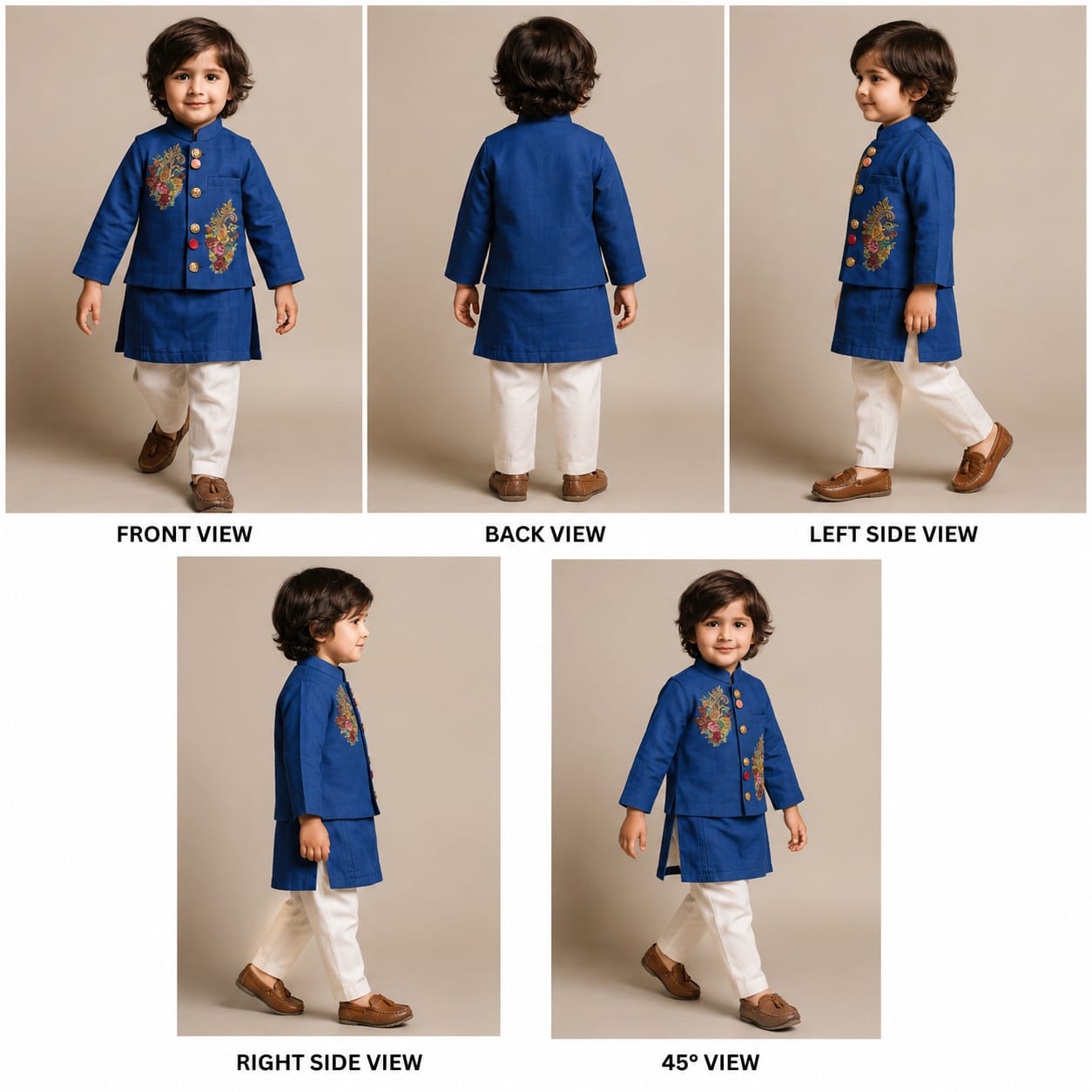 Pre Order: Pin Tuck Detailed Kurta With Embroidered Jacket And Pyjama