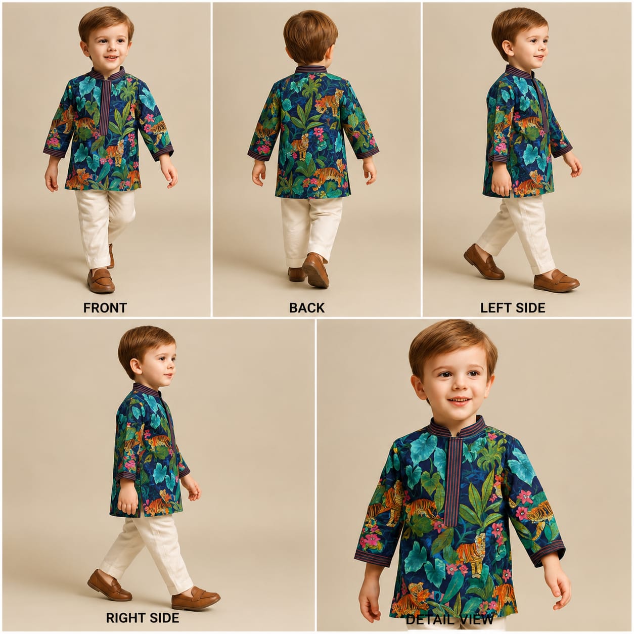 Pre Order: Jungle Safari Printed Multicolour Kurta With Pyjama