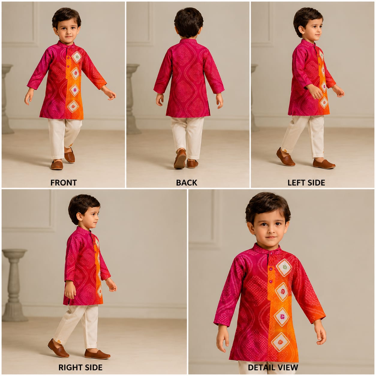 Pre Order: Bandhani Printed Multicolour Kurta With Pyjama