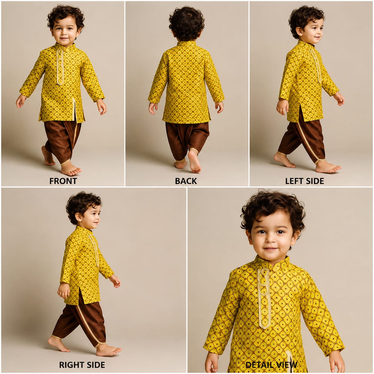 Pre Order: Printed Asymmetrical Placket Kurta With Dhoti