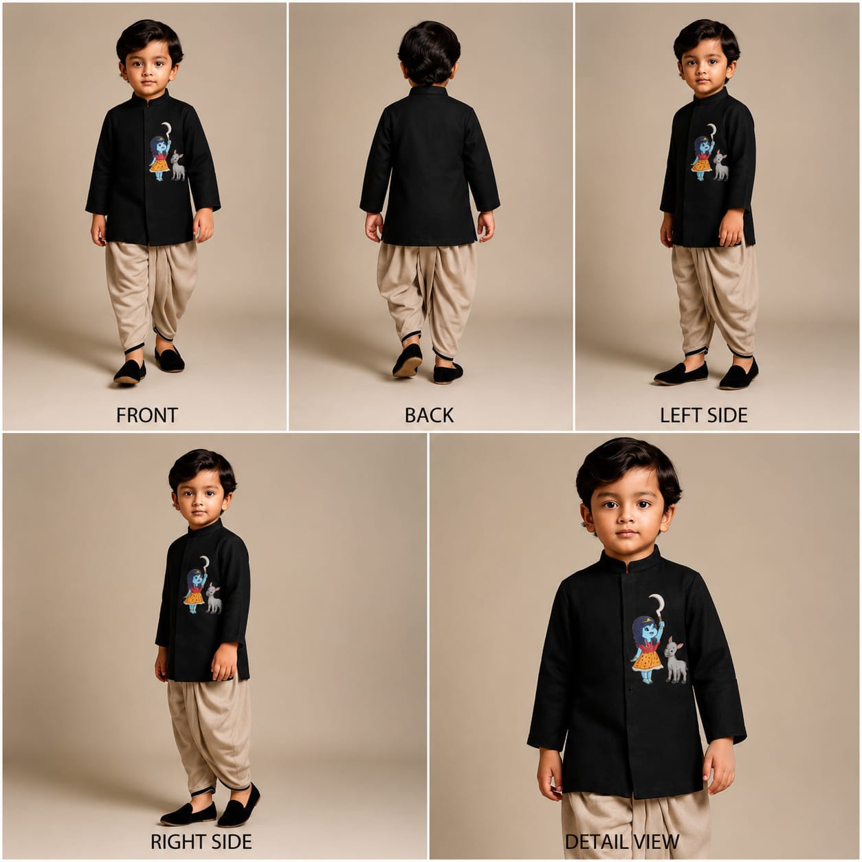 Pre Order: Mata Kalaratri Black Kurta With Dhoti